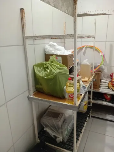 Mesa tampo de inox