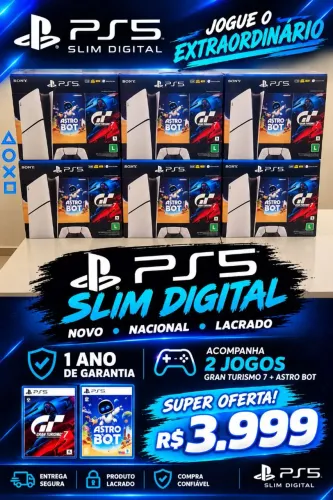 Ps5 slim digital novo nacional lacrado super oferta