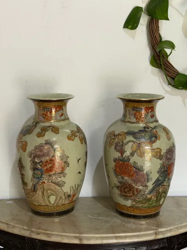 Vaso em porcelana chinesa, Satsmua.