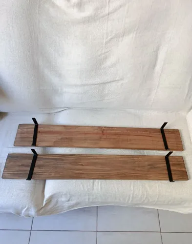 Prateleiras de madeira 1m com suporte (mão francesa) - prontas para instalar