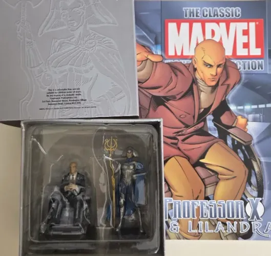 Professor X e Lilandra X-Men Marvel Miniaturas de Chumbo Eaglemoss 