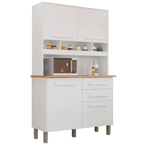 Armário de Cozinha Sofia Plus 4 Portas 2 Gavetas Imop - Pronta entrega 