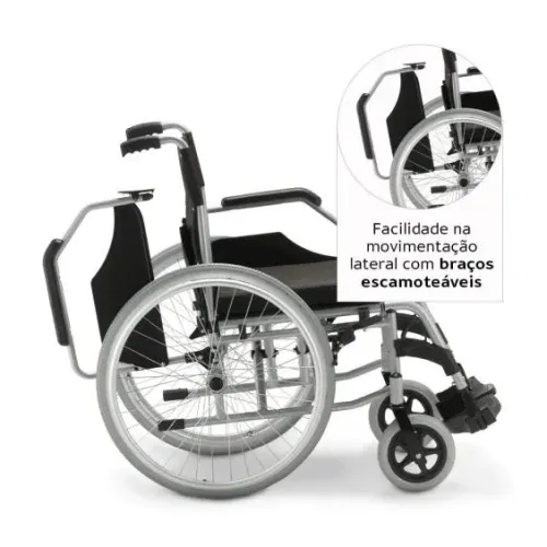 Cadeira De Rodas D600 Em Aço Dobrável Pneu Antifuro 120kg Dellamed