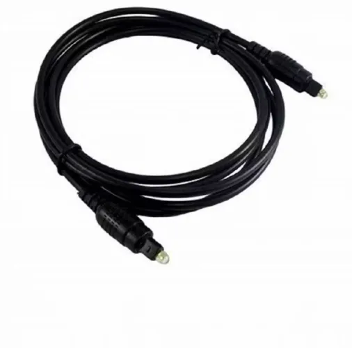 Cabo De Áudio Óptico Digital 2 Metros Toslink 2m Plug Gold