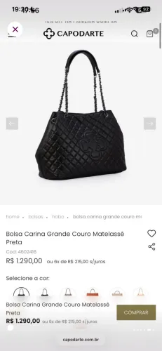Bolsa capodarte couro 