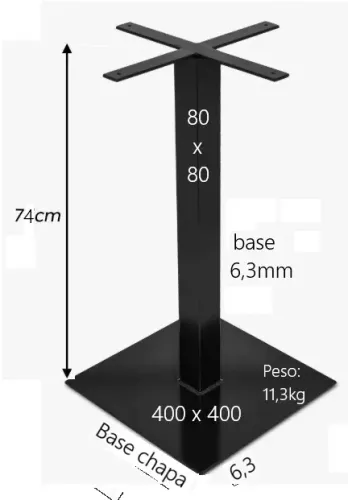 Base quadrada para mesa