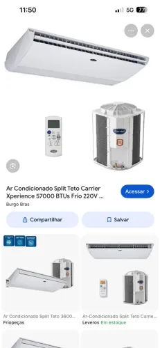 Ar-condicionado carrier 57000btus