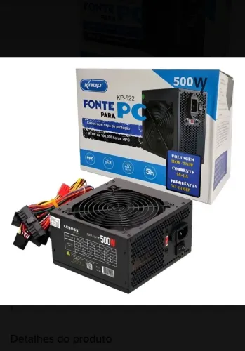 Fonte De Alimentação Para Pc Knup 500w Preta 115v/230v