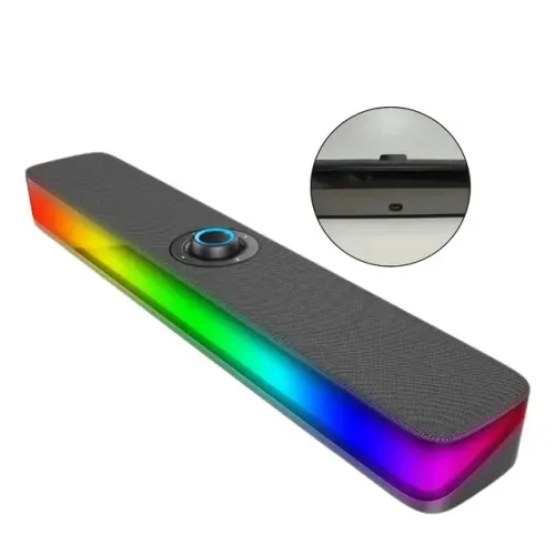 Soundbar Gamer Bluetooth Hórus Knup KP-RO842 Led Rgb Rainbow, 6W RMS - WZetta