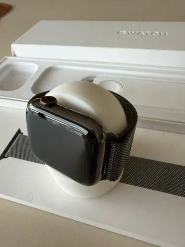 Apple Watch Weries 8 45 mm Aço inox e Tela Safira - Stainless Steel - Grafite