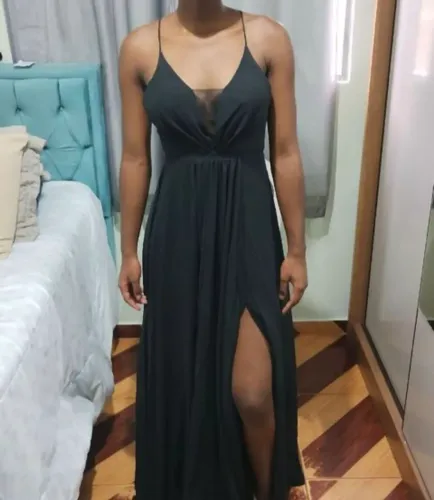 Vestido longo preto, festa de formatura