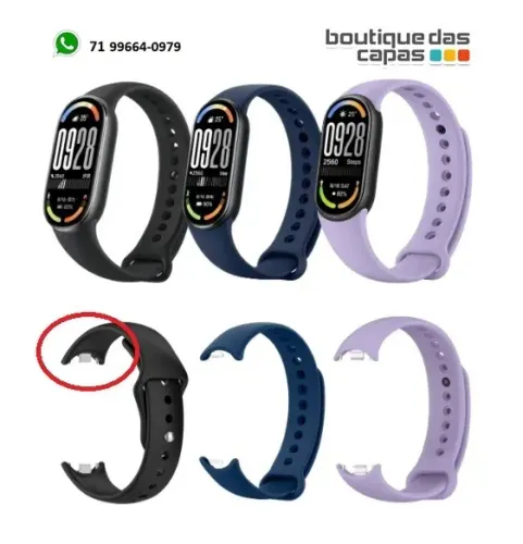 PULSEIRA SILICONE XIAOMI MI BAND 8 9 10 SUPER RESISTENTE