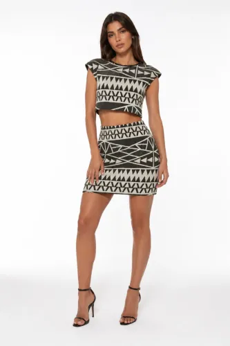 Conjunto Feminino P - Estampa Geométrica