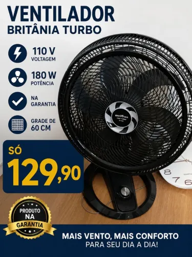 Ventilador 60 cm 180 wats na garantia