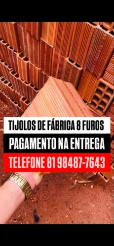 Tijolo tijolos de fábrica - pague na entrega com frete grátis pra toda região