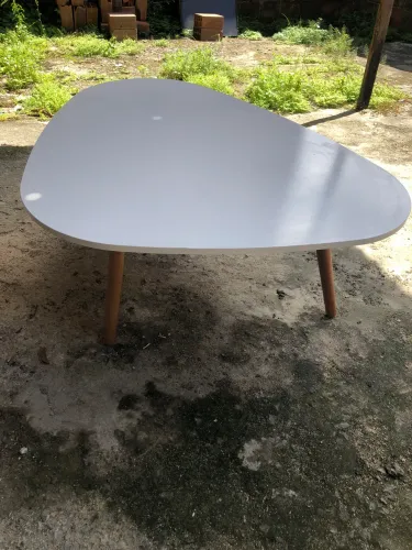 Mesa de Centro Orgânica Moderna Para Sala Pés Madeira
