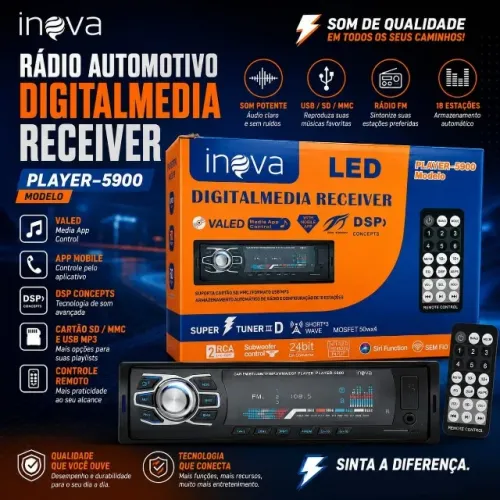 Radio Bluetooth Para Carro Automotivo Mp3 Usb Pen Drive Sd