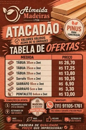 Tábuas/Sarrafos/Pontaletes