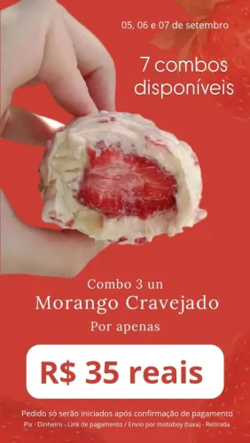 3 morangos cravejados