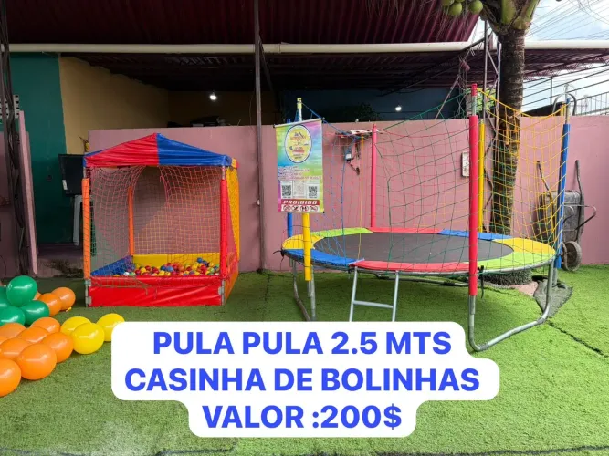 Aluguel de pula-pula, casinha de bolinhas, escorregador e gangorras.