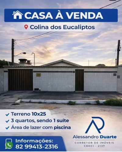 Casa Com Piscina a Venda na Colina dos Eucaliptos na Santa Amélia - Maceió - AL