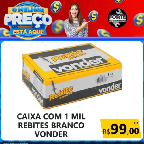 Rebite Branco vonder 4.0mmx10mm 