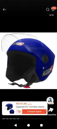 Capacete aberto novo na caixa 