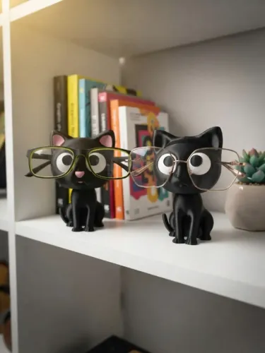Suporte Gatinho 3D para Óculos - Decoração