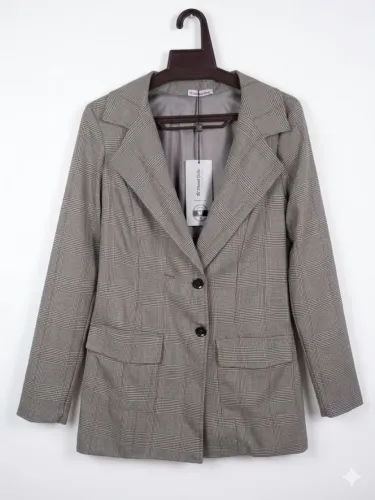 Blazer alongado Xadrez Príncipe de Gales da Planet Girl 