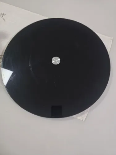 Prato giratório preto/vidro - 45 cm