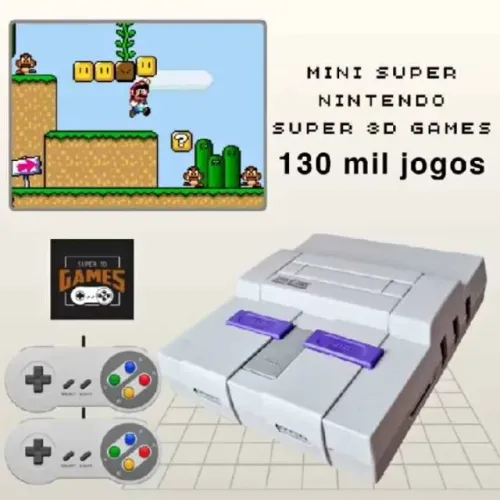Console Retro Super Nintendo 3D Games 150 Mil Jogos Classicos Com 3 controles
