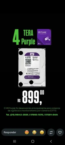 Hd wd purple 4tb - Novo