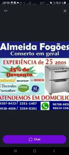 Conserto de fogões a domicílio 