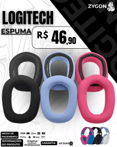 [NOVO] Par de Espumas / Almofadas Para Headset Logitech G435 G430 - Garantia 45 Dias