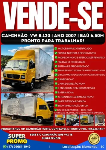 Vede- se caminhão VW 8.120