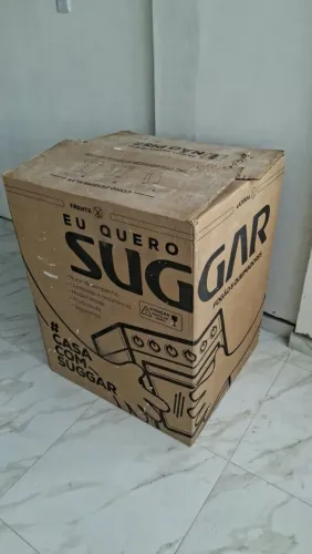 Fogão inox tampa de vidro 5 bocas na caixa