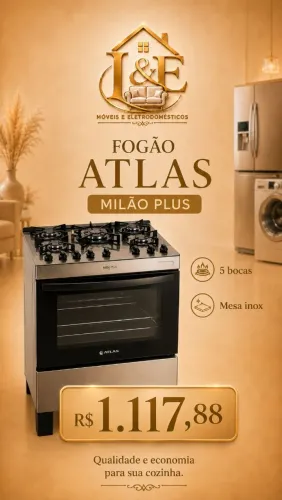 Fogão Atlas 5 bocas automático