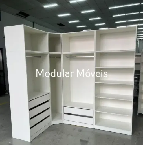 Closet 4 Módulos em L - MDF Branco