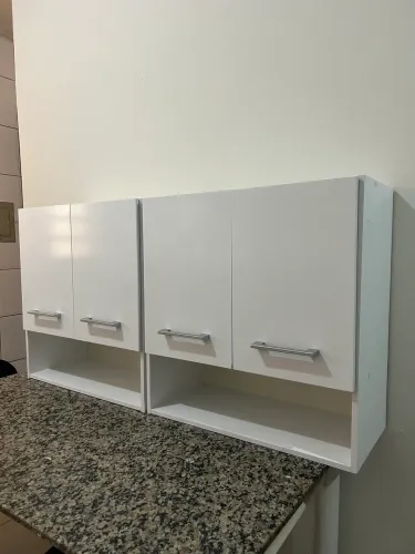 Armário Aéreo Cozinha 4 Portas Multiuso com Nicho
