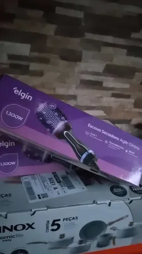 Escova Secadora Agile Glossy Elgin 1300w Bilvolt. Nova