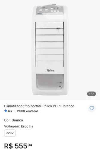Climatizador Philco Ar Frio