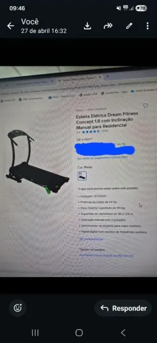 Esteira eletrica Dream Fitness Concept 1,8 com inclinação manual para residencial
