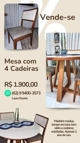 Mesa redonda com 4 cadeiras 