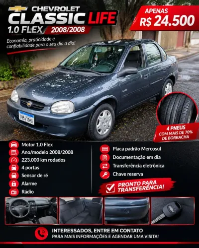 Chevrolet Corsa SED Class.life 1.0/1.0 Flexpower (álcool) 2008