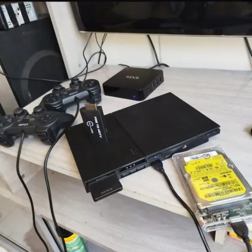 ps2 slim 2 controles +120 jogos