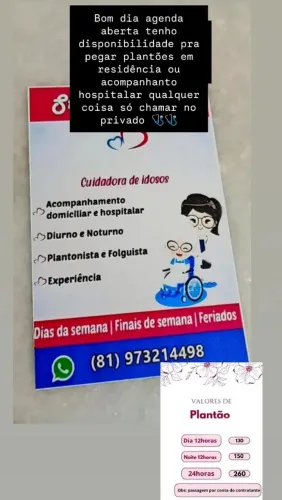 Cuidadora de idosos e acompanhante hospital 