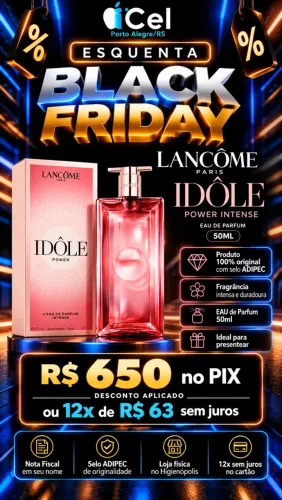 Perfume Feminino Lancôme Idôle Power Intense 50ml EAU de Parfum 50ml c/ selo Adipec