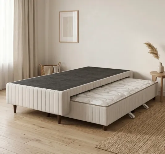 Base Box Solteiro com Cama Auxiliar Super Premium p876