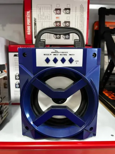 Caixa de Som Portátil 10W com Bluetooth Rádio e USB