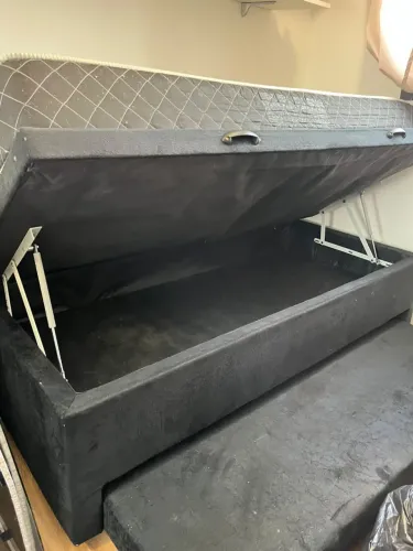 Cama box baú solteiro com bicama